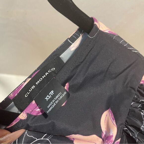 Revolve Club Monaco Ruched Front Woven Floral Print Top - Picture 9 of 11